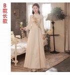女裝禮服裙香檳色加厚款長裙