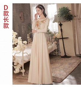 女裝禮服裙香檳色加厚款長裙