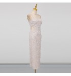 女裝禮服裙吊帶釘珠亮片長裙