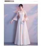晚裝禮服圓領宴會長裙