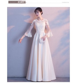 晚裝禮服圓領宴會長裙