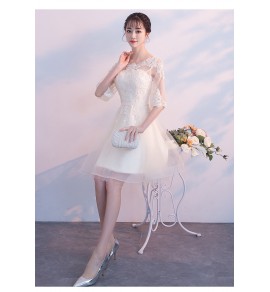 晚裝禮服圓領派對A字裙