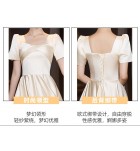 女裝禮服裙香檳色緞面演出服長裙