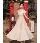 女裝禮服裙香檳色網紗長裙