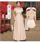 女裝禮服裙香檳色網紗長裙