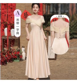 女裝禮服裙香檳色網紗長裙