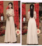 女裝禮服裙香檳色網紗長裙