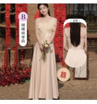 女裝禮服裙香檳色網紗長裙