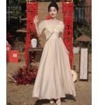 女裝禮服裙香檳色網紗長裙
