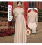 女裝禮服裙香檳色網紗長裙