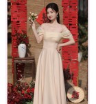 女裝禮服裙香檳色網紗長裙