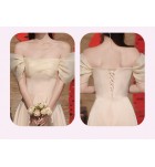 女裝禮服裙香檳色網紗長裙