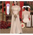 女裝禮服裙香檳色網紗長裙