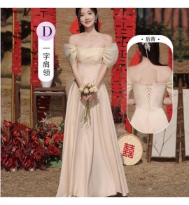 女裝禮服裙香檳色網紗長裙