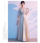 女裝禮服裙V領中袖合唱團演出長裙