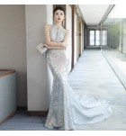 少女禮服裙掛脖流蘇肩蝴蝶結長裙