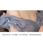 晚裝禮服裙灰藍色一字肩蝴蝶結長裙
