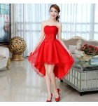 少女禮服裙抹胸前短後長裙