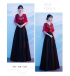 晚裝禮服裙V領宴會長裙