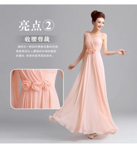 晚裝禮服裙粉紅色宴會長裙