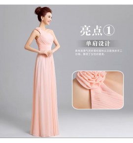 晚裝禮服裙粉紅色宴會長裙