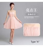 晚裝禮服裙粉紅色宴會短裙
