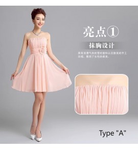 晚裝禮服裙粉紅色宴會短裙