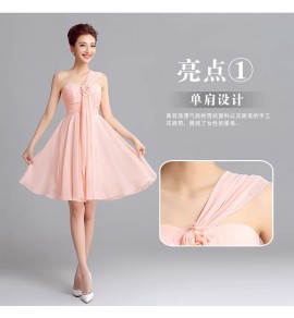 晚裝禮服裙粉紅色宴會短裙