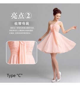 晚裝禮服裙粉紅色宴會短裙