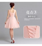 晚裝禮服裙粉紅色宴會短裙