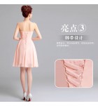 晚裝禮服裙粉紅色宴會短裙