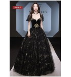 少女禮服裙性感一字肩宴會長裙