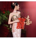 少女禮服裙吊帶抹胸露背長裙
