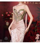 少女禮服裙吊帶抹胸露背長裙