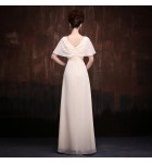 少女禮服裙雙肩V領長裙