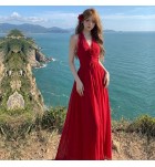 少女禮服裙掛脖露背長裙