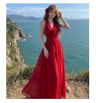 少女禮服裙掛脖露背長裙