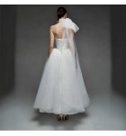 少女禮服裙白色抹胸輕婚紗長裙