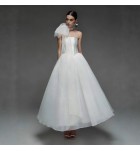 少女禮服裙白色抹胸輕婚紗長裙