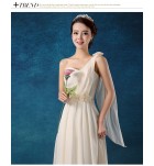少女禮服裙單肩派對長裙