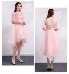 少女禮服裙粉色優雅前短後長裙