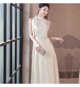 少女禮服裙香檳色優雅派對長裙