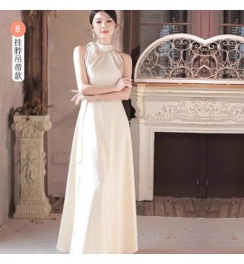 少女禮服裙香檳色優雅派對長裙