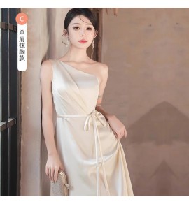 少女禮服裙香檳色優雅派對長裙