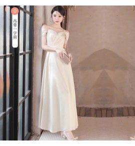 少女禮服裙香檳色優雅派對長裙