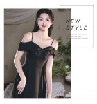 少女禮服裙黑色演出派對長裙