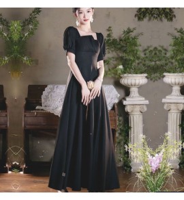 少女禮服裙黑色演出派對長裙