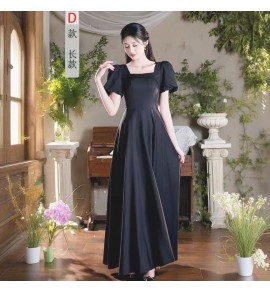 少女禮服裙黑色演出派對長裙