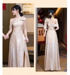 少女禮服裙香檳色宴會姊妹團長裙