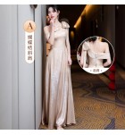 少女禮服裙香檳色宴會姊妹團長裙